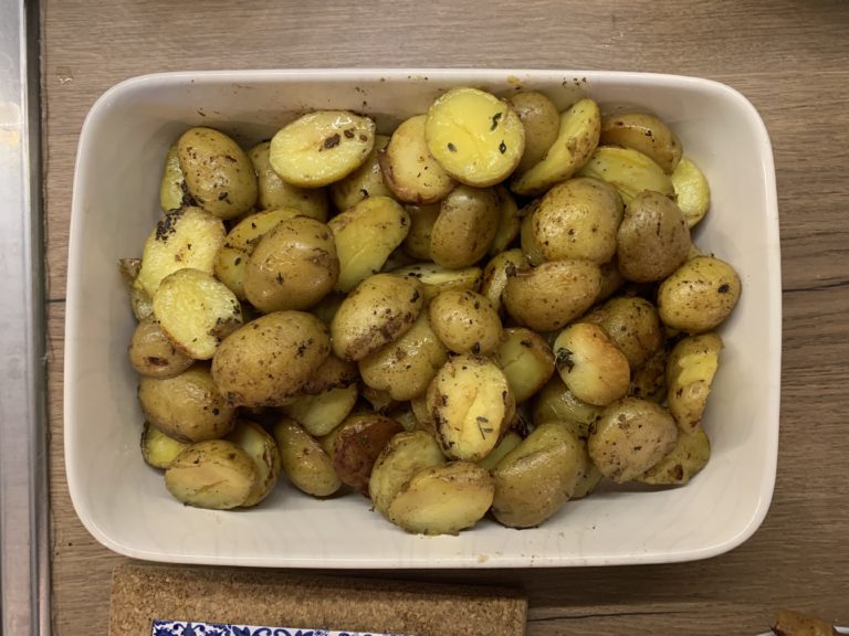 Oven-roasted baby potatoes